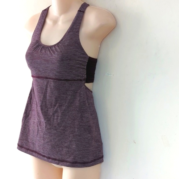 Lululemon Turbo Tank Tonka Stripe Bordeaux Drama - Picture 9 of 16